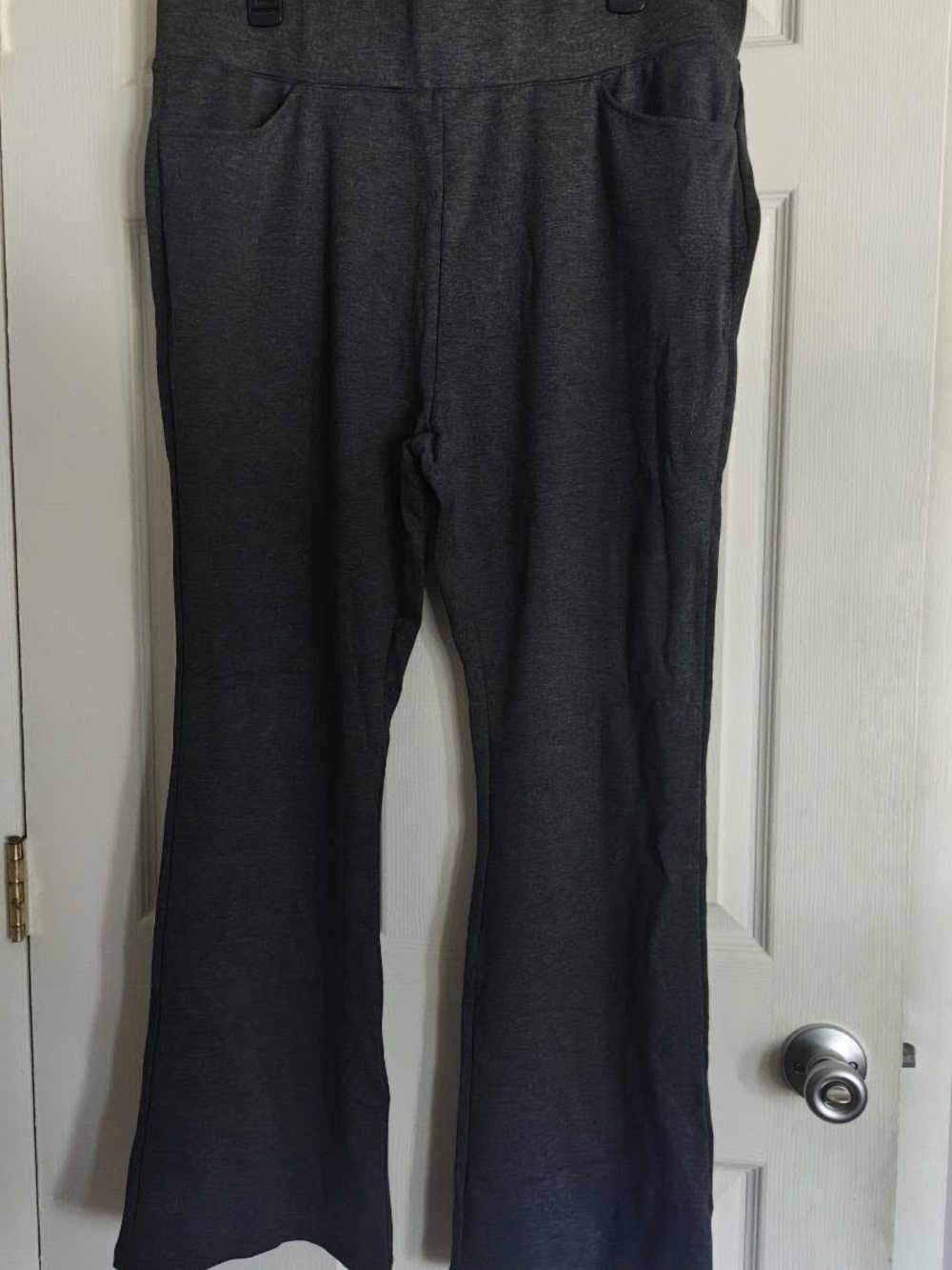Charcoal Gray Pull-On Flare Pants